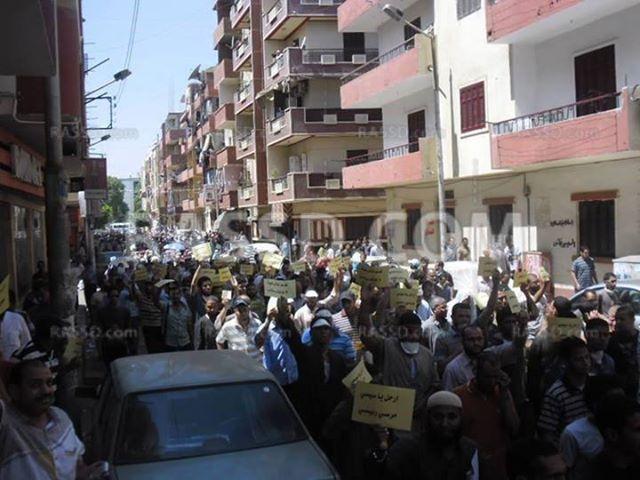 مسيرة حاشدة لأهالي الفيوم تنديدا بمجزرة رابعة والنهضة