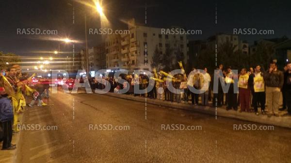 سلسلة بشرية لتحالف دعم الشرعية بالجيزة