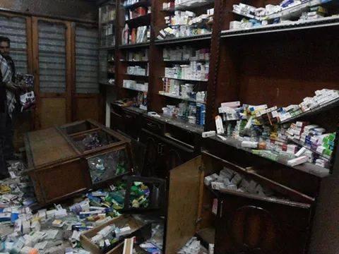 داخلية الانقلاب تحطم صيدلية  في البحيرة وتعتقل العاملين فيها