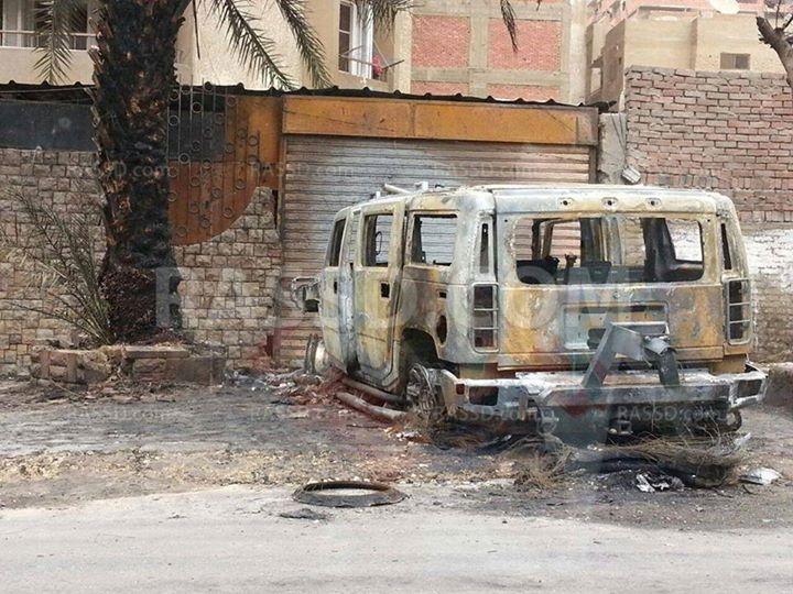 بالصور | مجهولون يفجرون سيارة رجل أعمال أمام منزله بحلوان