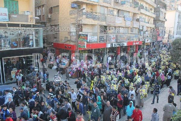 مسيرات بالفيوم للتنديد بمحاكمة الرئيس مرسي