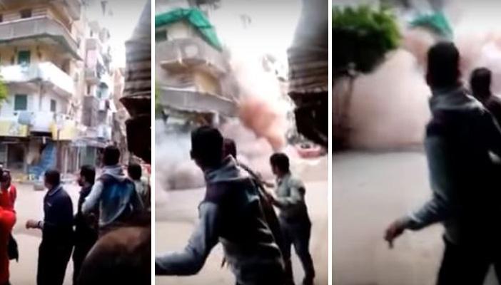 بالفيديو انهيار عقار سكني في منطقة فيكتوريا بالإسكندرية