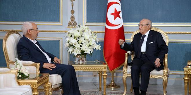 السبسى والغنوشى يبحثان تطورات الوضع الليبي ومبادرات إيجاد حل توافقي