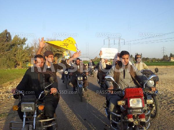 مسيرة بالدراجات البخارية رفضا للإنقلاب بنجع حمادي
