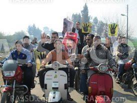 مسيرة مناهضة للانقلاب بالدراجات البخارية بالسنطة غربية