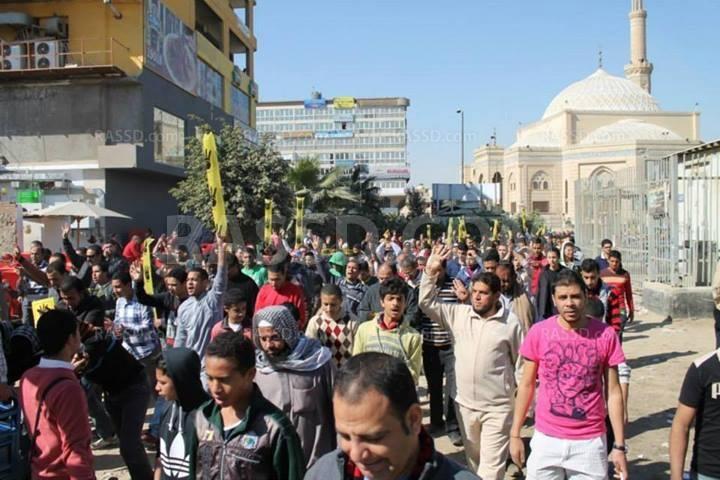 بالصور .. مظاهرة تجوب أكتوبر رفضا للإنقلاب العسكري