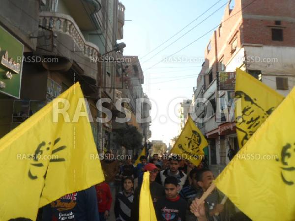 مسيرة لطلاب ضد الانقلاب تربط بين قريتين بمحافظة دمياط