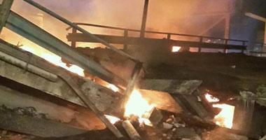 تواصل رفع أنقاض كوبرى عزبة النخل وسط تحويلات مرورية