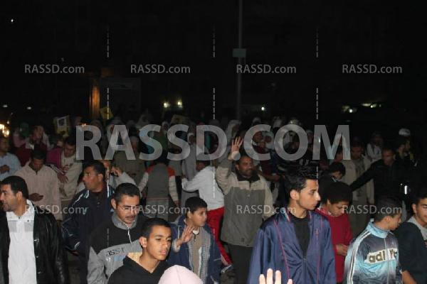 مسيرات ليلة باكتوبر امام منزل الشهيد هشام فوزي