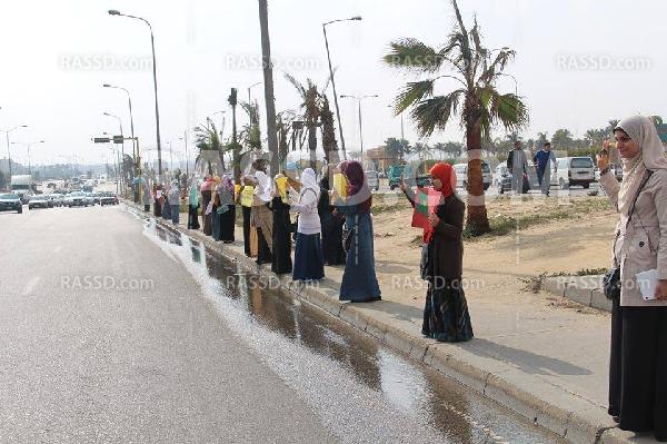 سلسلة بشرية مناهضة للإنقلاب بالسادس من أكتوبر