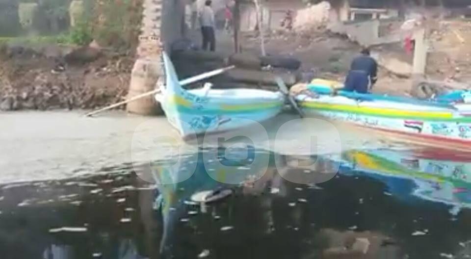 بالصور.. تلوث مياه النيل المحمودية بالصرف الصحي