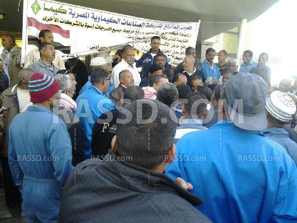 عمال “كيما أسوان” يواصلون اعتصامهم للمطالبة بزيادة الأجور