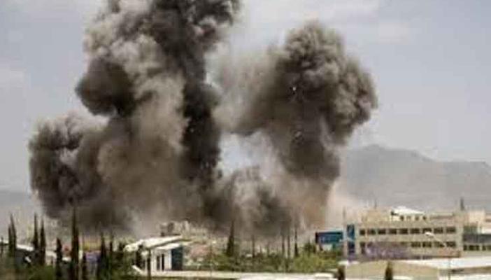 طائرات التحالف تقصف معسكر عرقوب شرقي صنعاء اليمنية