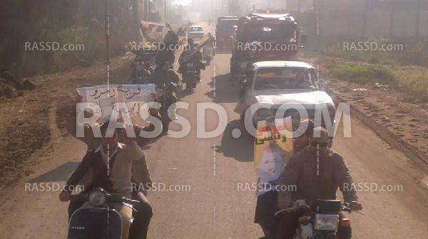 مسيرة بالسيارات والدرجات النارية بالمحلة الكبرى رفضا للانقلاب