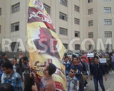 تظاهرة لطلاب ضد الانقلاب داخل حرم جامعة كفر الشيخ