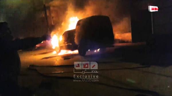 مجهولون يضرمون النار فى سيارة قائد الأمن المركزى بإدكو