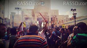 تظاهرة لطلاب جامعة أكتوبر تنديدا بالانقلاب العسكري