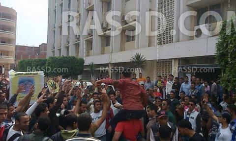 تظاهرة حاشدة لطلاب ضد الانقلاب بجامعة الازهر بطنطا