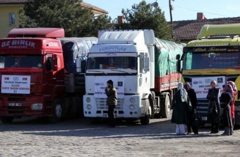 مساعدات من قونيا التركية لسوريا ضمن حملة ” احتاجك لأعيش”