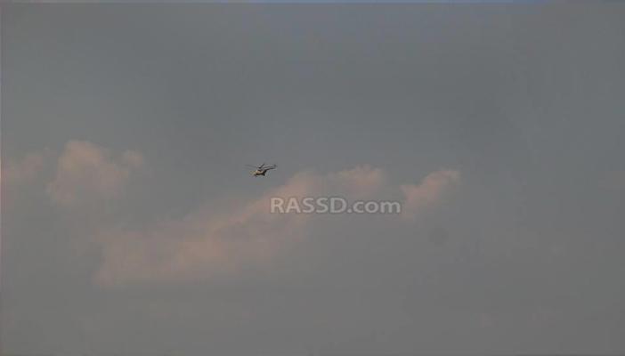 بالصور.. طائرات مروحية تحلق في سماء الميمون ببني سويف