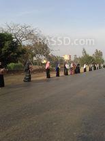 سلسلة مناهضة للانقلاب بطريق دكرنس المنصورة