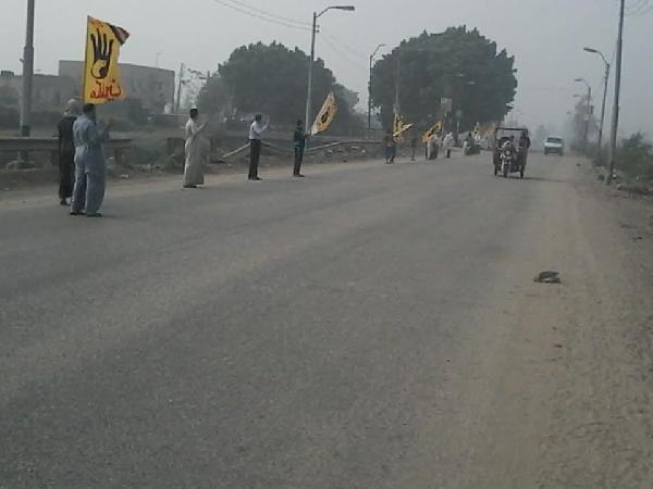 سلسلة بشرية لحركة 7 الصبح في الواسطى ببني سويف