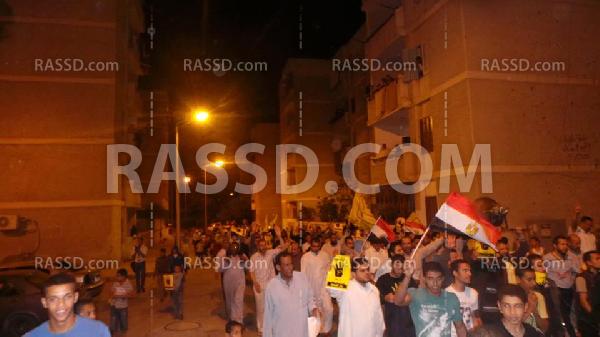 رغم اعتداء بلطجية..مسيرة ليلية ناجحة لرفض الانقلاب ببرج العرب