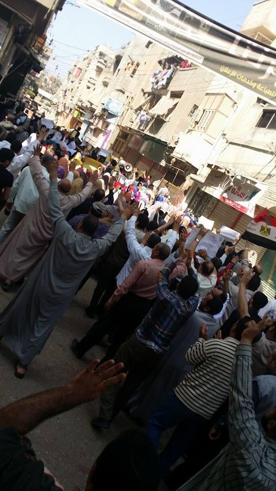 سلاسل بشرية ومسيرات بالدقهلية تنديدا بالانقلاب الدموى