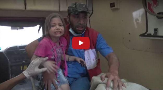 بالفيديو.. سقوط برميل من طائرات النظام على حي بستان القصر بحلب