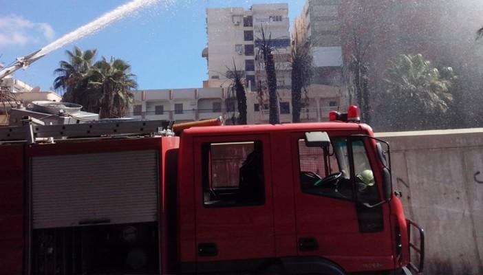 حريق هائل بجوار المعبد اليهودي بالإسكندرية