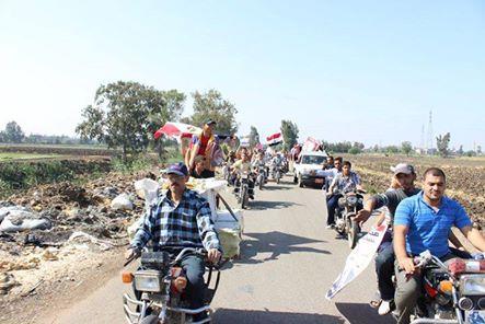 مسيرة دراجات نارية بكفر صقر فى أسبوع “باطل..مايحكمش”