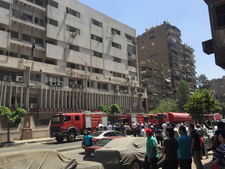 بالصور.. حريق داخل مستشفى منشية البكري وإخلاءها من المرضى