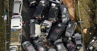 وفاة ٥ واحتراق ١١ سيارة بحادث كوبري السيدة عائشة