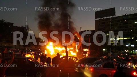 إشتعال النيران بالنصب التذكاري بـ”رابعة”