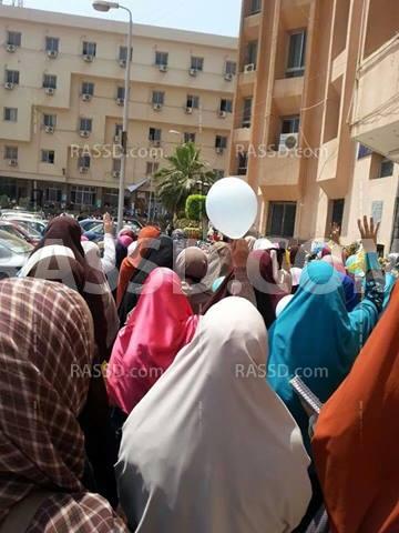 مسيرة حاشدة لطالبات ضد الانقلاب جامعة المنوفية