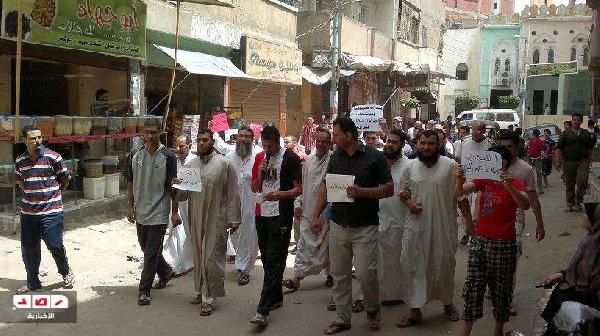 مسيرة في المنصورة احتجاجا علي انتشار البلطجة والمخدرات