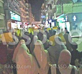 مسيرة ليلية حاشدة لحركة “حرائر ضد الانقلاب” بمدينة طنطا