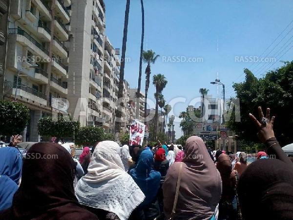 تظاهرة لطلاب جامعة المنصورة تنديدا بالانقلاب العسكري