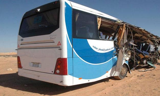 مصرع وإصابة 31سائح فى انقلاب اتوبيس بسانت كاترين