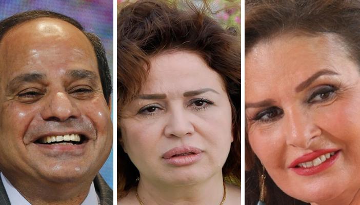 إلهام ويسرا مع السيسي في زيارته لألمانيا