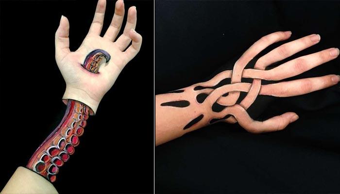 في تجربة فريدة.. 20 لوحة مذهلة رسمت على ذراع حقيقي