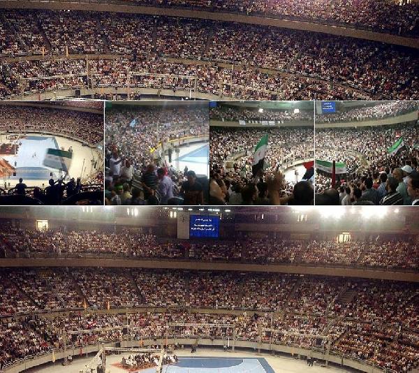 بالصور..الآلاف ينتظرون حضور الرئيس بالإستاد