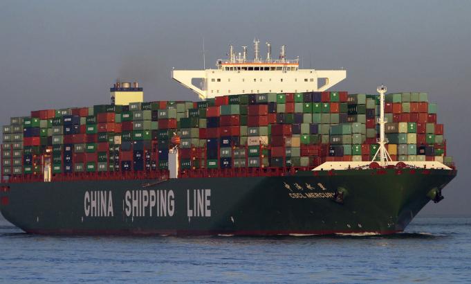 157ألفا و61 طنا حمولة سفينة صينية تعبر القناة