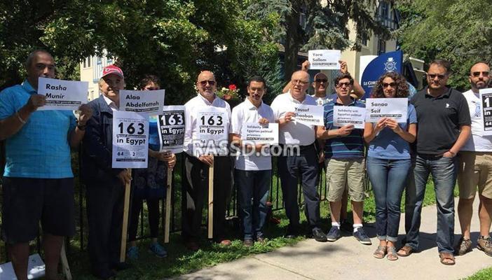 بالصور.. وقفة أمام السفارة المصرية بكندا تضامنا مع المعتقلين