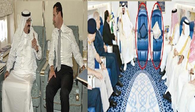 صور|الفرق بين جلسة بشار والسيسي بطائرة ملك السعودية