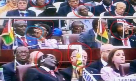 خلال كلمة السيسي..قادة أفريقيا نائمون