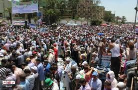 مسيرة حزب العمل تصل رابعة العدوية لدعم الرئيس