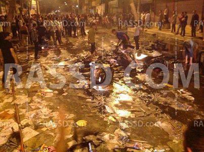 «بلطجية»يحرقون مقر الحرية والعدالة ببني سويف