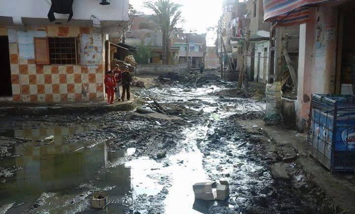 بالصور.. سرنباي قرية عائمة على مياه الصرف الصحي