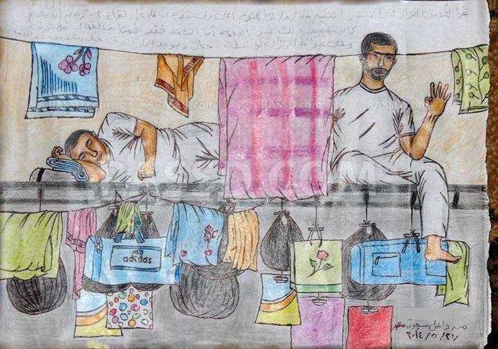 رسم لأحد معتقلي سجن “طرة” يصف الوضع داخل الزنزانة